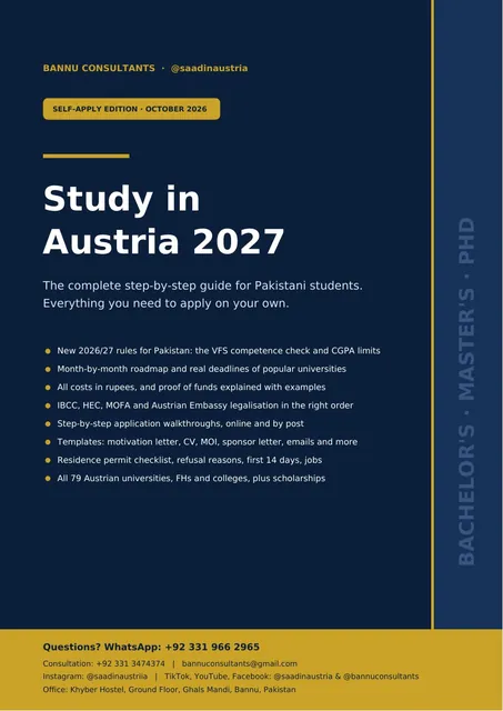 Front page of the Study in Austria 2027 guide